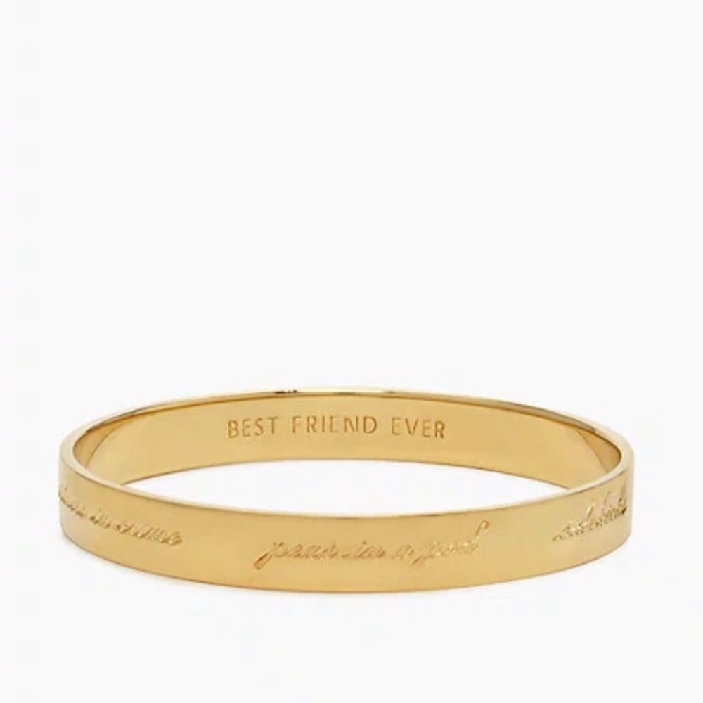 Gold Kate Spade Best Friend Engraved Bangle